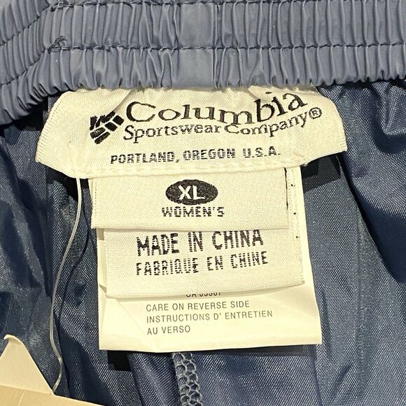 Vtg Columbia Waterproof Rain Pants Shell PVC Nylon Blue Sealed Seam Womens XL - Picture 7 of 12